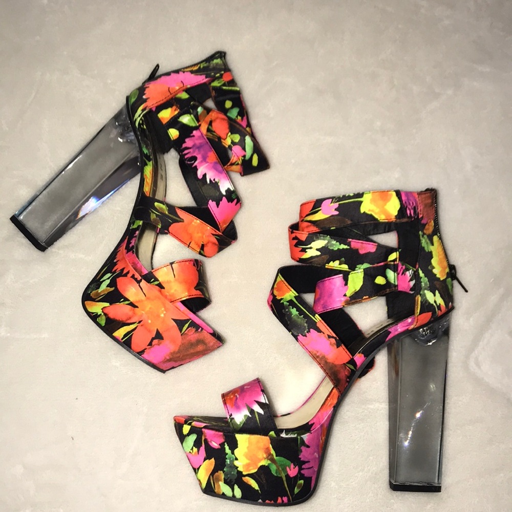 Floral Platform Heels